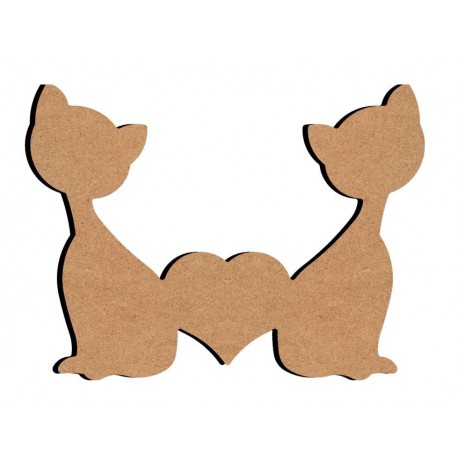 Support bois MDF 15 cm Double Chat