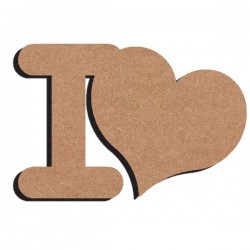 Support bois MDF 15 cm I Love