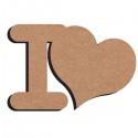 Support bois MDF 15 cm I Love
