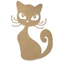 Support bois à décorer MDF - Chat 58 cm