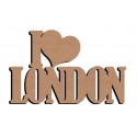 Support bois à décorer MDF - 'I love London' 58 cm